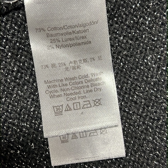 DKNY CrewNeck Sweater Women’s Size XS Charcoal Grey with Metallic Silver - Picture 8 of 11